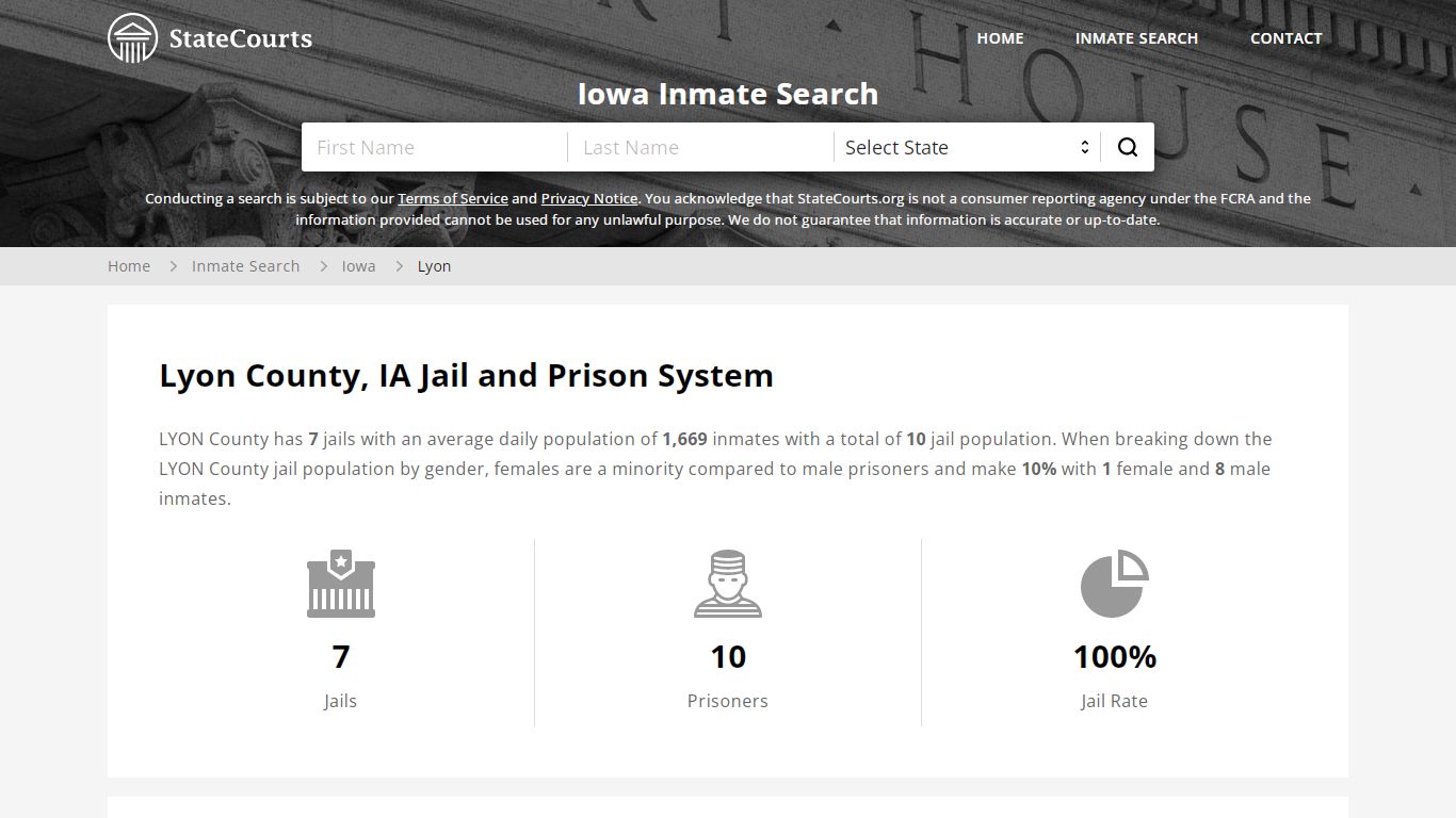 Lyon County, IA Inmate Search - StateCourts