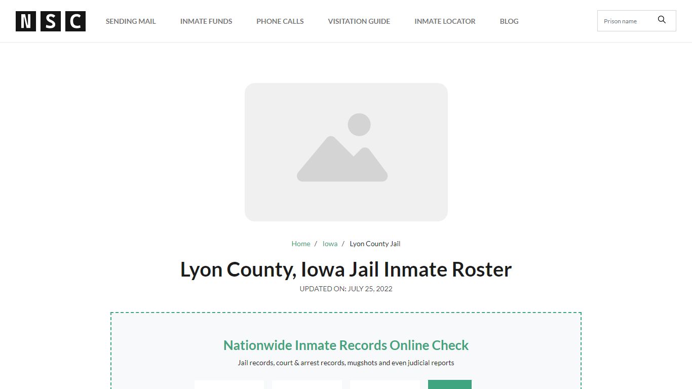 Lyon County, Iowa Jail Inmate List